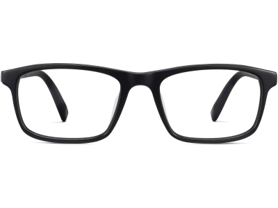 Front View Image of Becton Eyeglasses Collection, by Warby Parker Brand, in Jet Black Matte Color