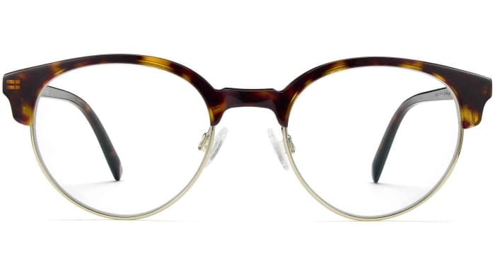 Front View Image of Carey Eyeglasses Collection, by Warby Parker Brand, in Cognac Tortoise with Riesling Color