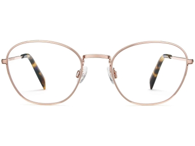 Front View Image of Colby Eyeglasses Collection, by Warby Parker Brand, in Rose Gold Color