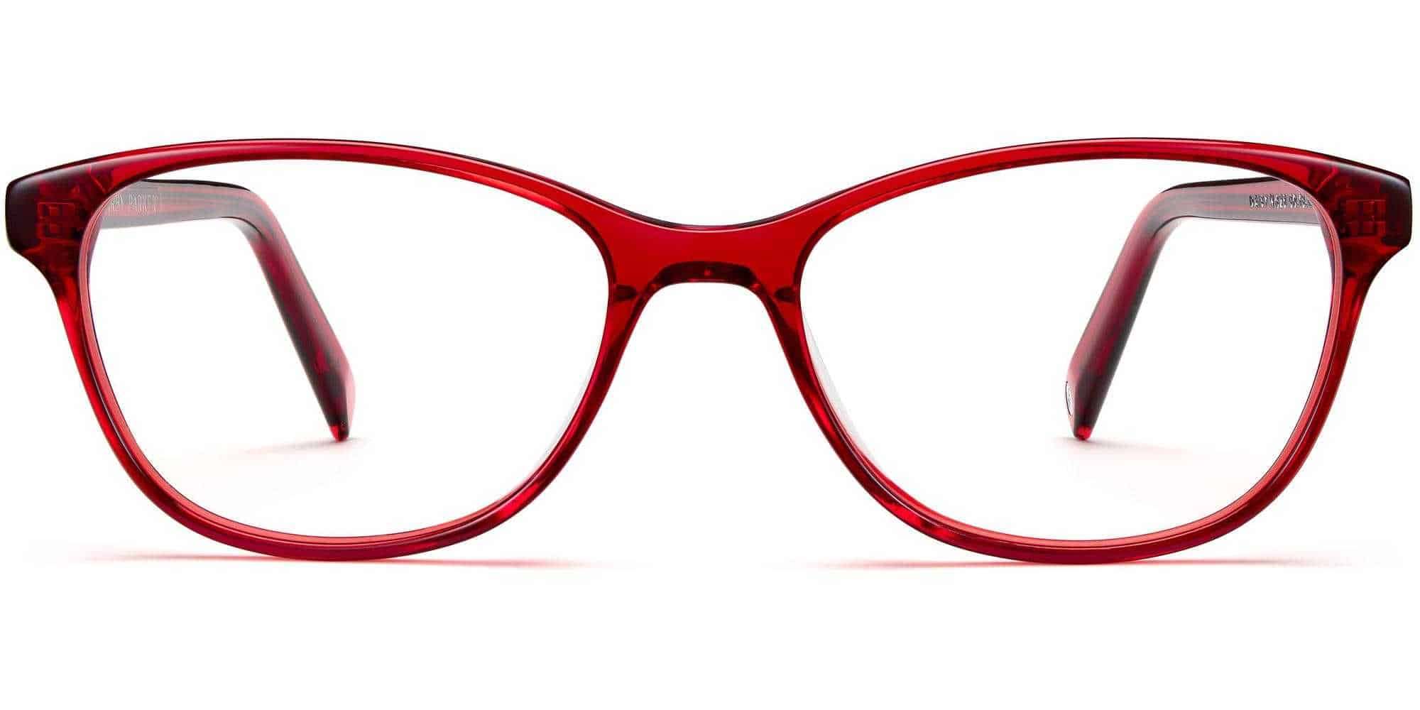 Front View Image of Daisy Eyeglasses Collection, by Warby Parker Brand, in Cardinal Crystal Color