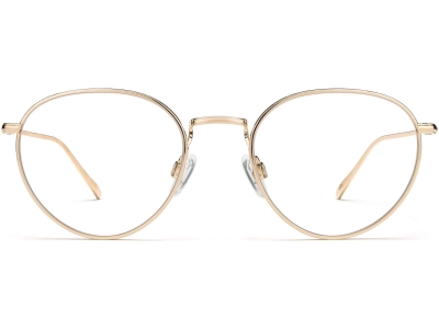 Front View Image of Ezra Eyeglasses Collection, by Warby Parker Brand, in Polished Gold Color