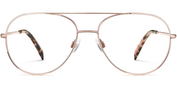 Front View Image of York Eyeglasses Collection, by Warby Parker Brand, in Rose Gold Color
