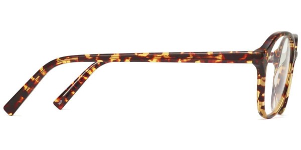 Side View Image of Carrington Eyeglasses Collection, by Warby Parker Brand, in Saffron Tortoise Fade Color