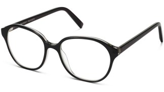 Angle View Image of Carrington Eyeglasses Collection, by Warby Parker Brand, in Layered Jet Black Crystal Color