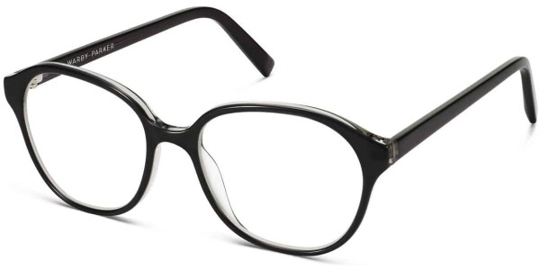 Angle View Image of Carrington Eyeglasses Collection, by Warby Parker Brand, in Layered Jet Black Crystal Color