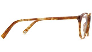 Side View Image of Butler Eyeglasses Collection, by Warby Parker Brand, in Butterscotch Tortoise Color