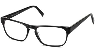 Angle View Image of Brennan Eyeglasses Collection, by Warby Parker Brand, in Jet Black Color
