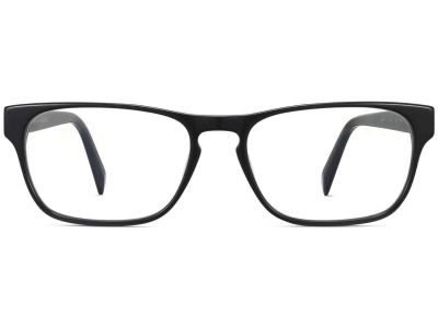 Front View Image of Brennan Eyeglasses Collection, by Warby Parker Brand, in Jet Black Color