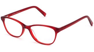 Angle View Image of Daisy Eyeglasses Collection, by Warby Parker Brand, in Cardinal Crystal Color