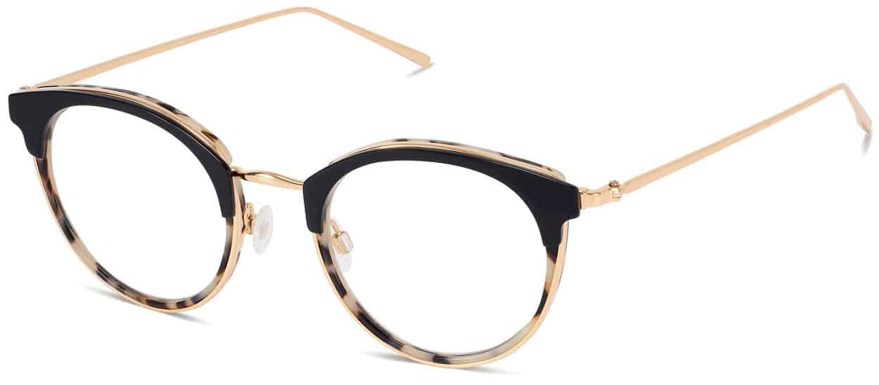 Angle View Image of Faye Eyeglasses Collection, by Warby Parker Brand, in Layered Onyx Tortoise with Polished Gold Color Angle View Image of Faye Eyeglasses Collection, by Warby Parker Brand, in Layered Onyx Tortoise with Polished Gold Color