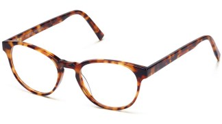 Angle View Image of Whalen Eyeglasses Collection, by Warby Parker Brand, in Striped Acorn Tortoise Color