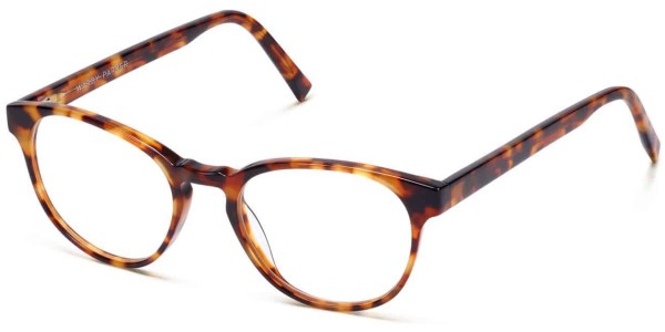 Angle View Image of Whalen Eyeglasses Collection, by Warby Parker Brand, in Striped Acorn Tortoise Color