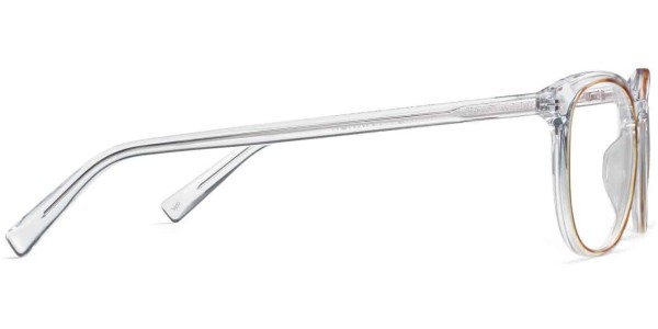 Side View Image of Durand Eyeglasses Collection, by Warby Parker Brand, in Crystal with Oak Barrel Color
