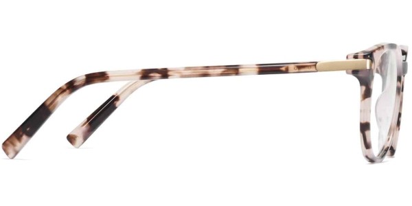 Side View Image of Jane Eyeglasses Collection, by Warby Parker Brand, in Blush Tortoise with Polished Gold Color
