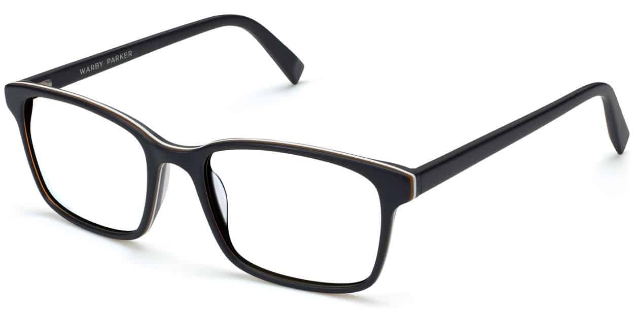 Angle View Image of Brady Eyeglasses Collection, by Warby Parker Brand, in Black Matte Eclipse Color