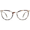Front View Image of Lindley Eyeglasses Collection, by Warby Parker Brand, in Pearled Tortoise with Lilac Silver Color