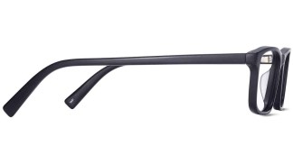 Side View Image of Becton Eyeglasses Collection, by Warby Parker Brand, in Jet Black Matte Color