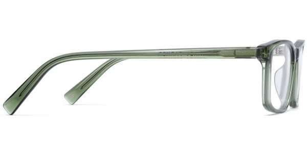 Side View Image of Becton Eyeglasses Collection, by Warby Parker Brand, in Rosemary Crystal Color