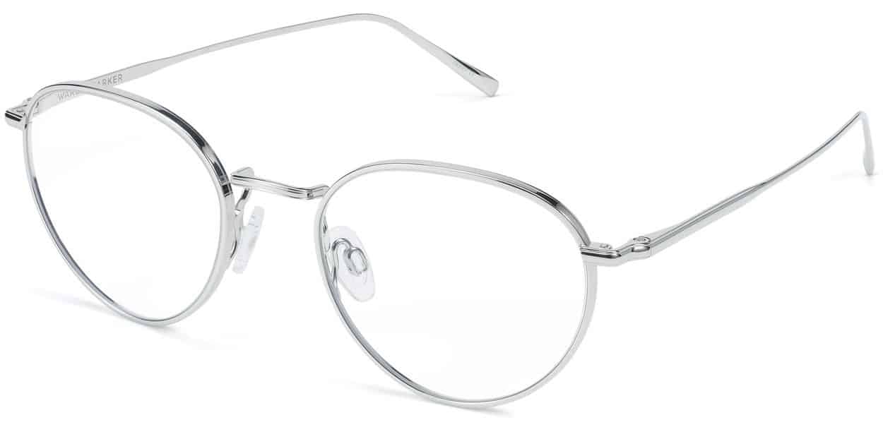 Angle View Image of Ezra Eyeglasses Collection, by Warby Parker Brand, in Burnished Silver Color