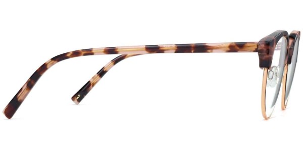 Side View Image of Carey Eyeglasses Collection, by Warby Parker Brand, in Petal Tortoise with Gold Color