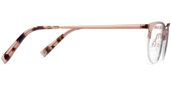 Side View Image of Clare Eyeglasses Collection, by Warby Parker Brand, in Rose Gold Color
