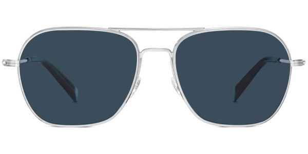Front View Image of Abe Sunglasses Collection, by Warby Parker Brand, in Polished Silver Color