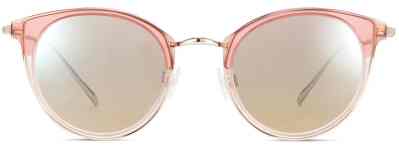 Front View Image of Faye Sunglasses Collection, by Warby Parker Brand, in Layered Rose Quartz Crystal with Riesling Color