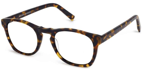 Angle View Image of Topper Eyeglasses Collection, by Warby Parker Brand, in Hazelnut Tortoise Matte Color