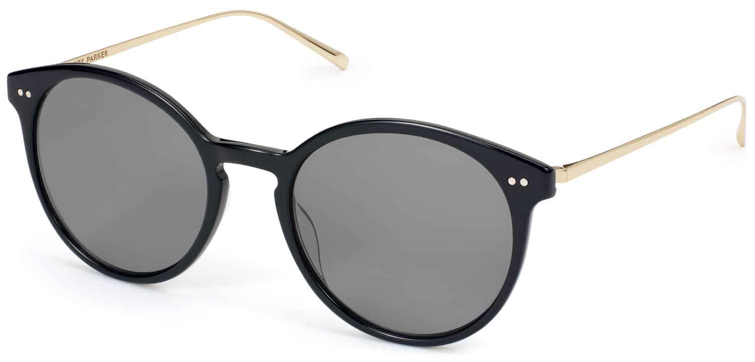 Angle View Image of Langley Sunglasses Collection, by Warby Parker Brand, in Jet Black with Polished Gold Color Angle View Image of Langley Sunglasses Collection, by Warby Parker Brand, in Jet Black with Polished Gold Color