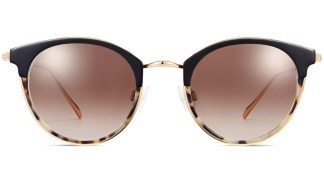 Front View Image of Faye Sunglasses Collection, by Warby Parker Brand, in Layered Onyx Tortoise with Polished Gold Color