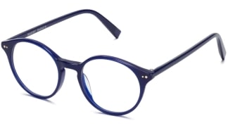 Angle View Image of Morgan Eyeglasses Collection, by Warby Parker Brand, in Baltic Blue Color