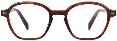 Front View Image of Britten Eyeglasses Collection, by Warby Parker Brand, in Amber Tortoise Color