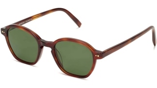 Angle View Image of Britten Sunglasses Collection, by Warby Parker Brand, in Amber Tortoise Color