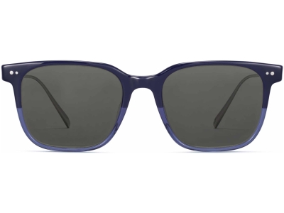 Front View Image of Caleb Sunglasses Collection, by Warby Parker Brand, in Midnight Fade with Polished Silver Color