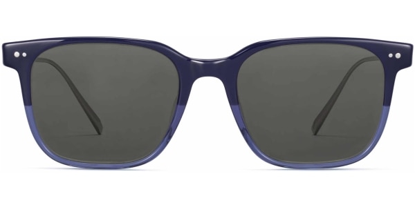 Front View Image of Caleb Sunglasses Collection, by Warby Parker Brand, in Midnight Fade with Polished Silver Color