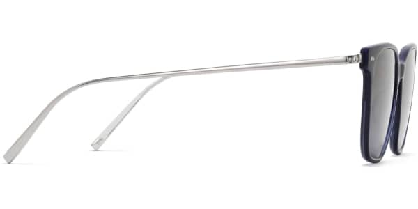 Side View Image of Caleb Sunglasses Collection, by Warby Parker Brand, in Midnight Fade with Polished Silver Color