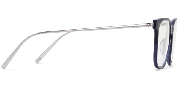 Side View Image of Caleb Eyeglasses Collection, by Warby Parker Brand, in Midnight Fade with Polished Silver Color