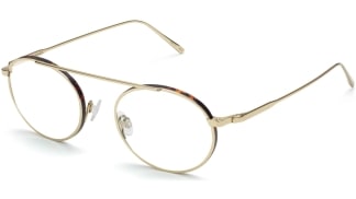 Angle View Image of Corwin Eyeglasses Collection, by Warby Parker Brand, in Polished Gold with Whiskey Tortoise Matte Color