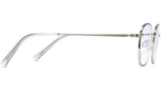 Side View Image of Larsen Eyeglasses Collection, by Warby Parker Brand, in Antique Blue with Polished Silver Color