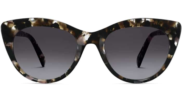 Front View Image of Leta Sunglasses Collection, by Warby Parker Brand, in Black Currant Tortoise Color