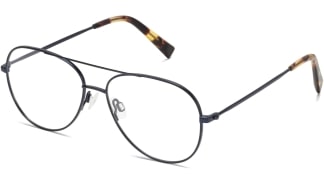 Angle View Image of York Eyeglasses Collection, by Warby Parker Brand, in Brushed Navy Color