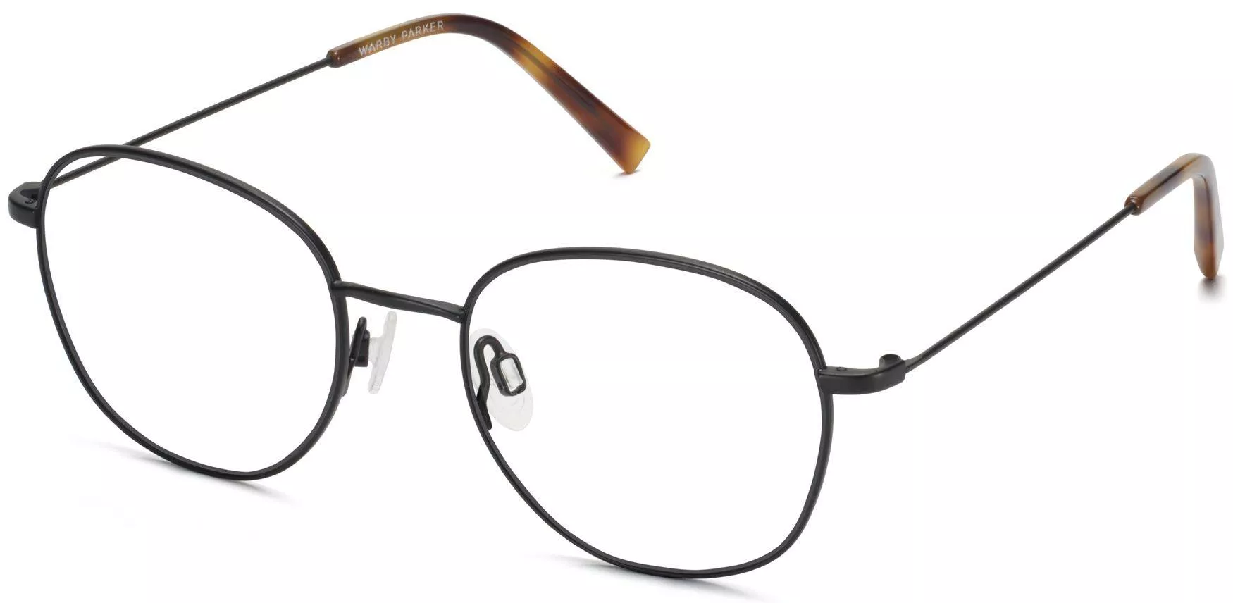 Angle View Image of Cyrus Eyeglasses Collection, by Warby Parker Brand, in Brushed Ink Color