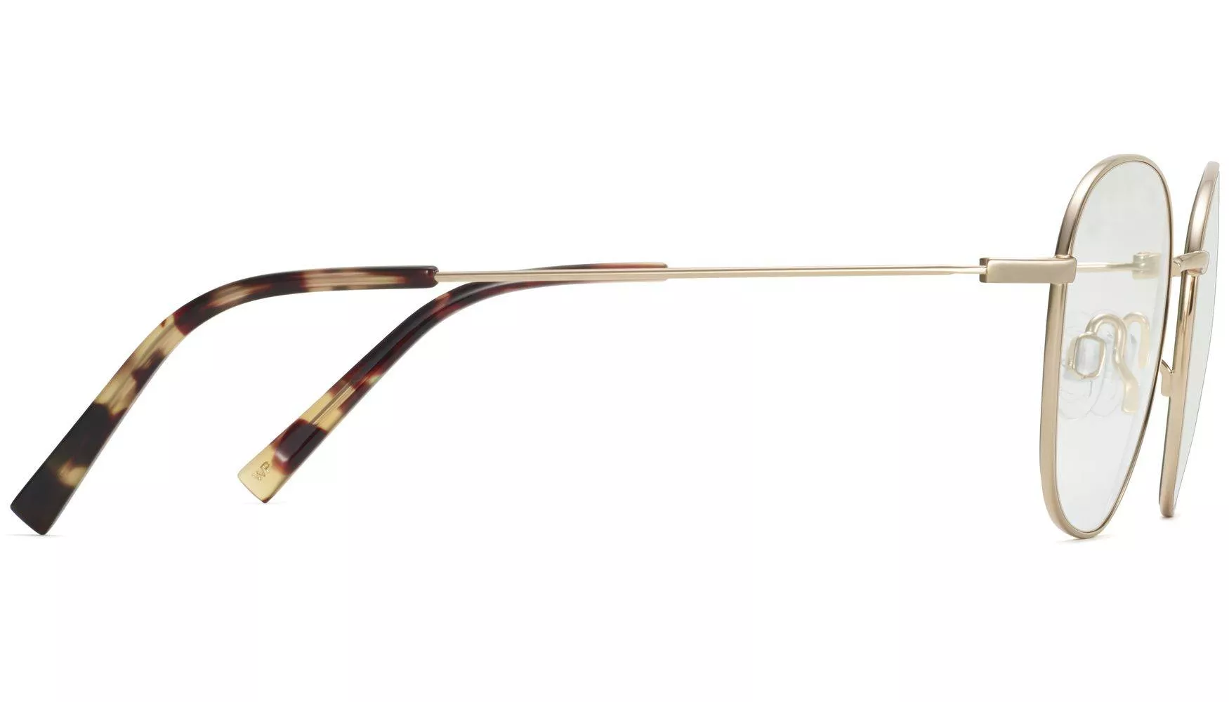 Side View Image of Cyrus Eyeglasses Collection, by Warby Parker Brand, in Polished Gold Color