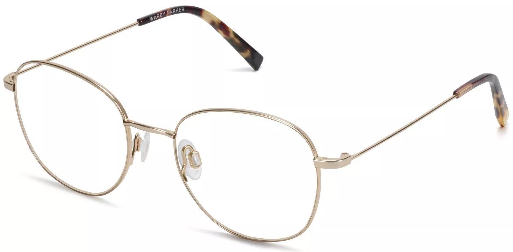Angle View Image of Cyrus Eyeglasses Collection, by Warby Parker Brand, in Polished Gold Color