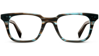 Front View Image of Clark Eyeglasses Collection, by Warby Parker Brand, in Blue Marblewood Color