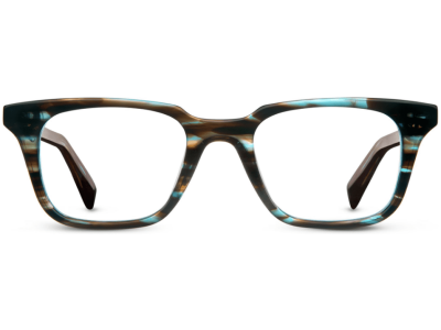 Front View Image of Clark Eyeglasses Collection, by Warby Parker Brand, in Blue Marblewood Color