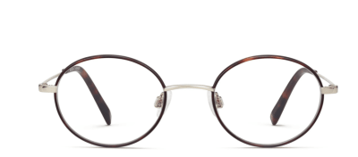 Front View Image of Collins Eyeglasses Collection, by Warby Parker Brand, in Red Canyon Matte with Polished Gold Color