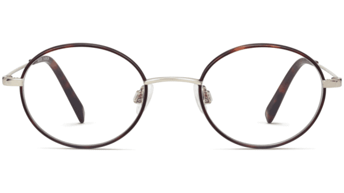 Front View Image of Collins Eyeglasses Collection, by Warby Parker Brand, in Red Canyon Matte with Polished Gold Color