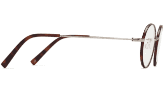 Side View Image of Collins Eyeglasses Collection, by Warby Parker Brand, in Red Canyon Matte with Polished Gold Color