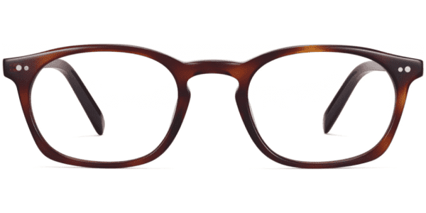 Front View Image of Dalton Eyeglasses Collection, by Warby Parker Brand, in Crystal with Rye Tortoise Color
